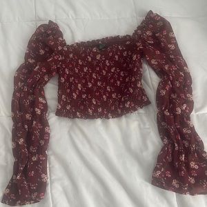 Ruffle arms crop top